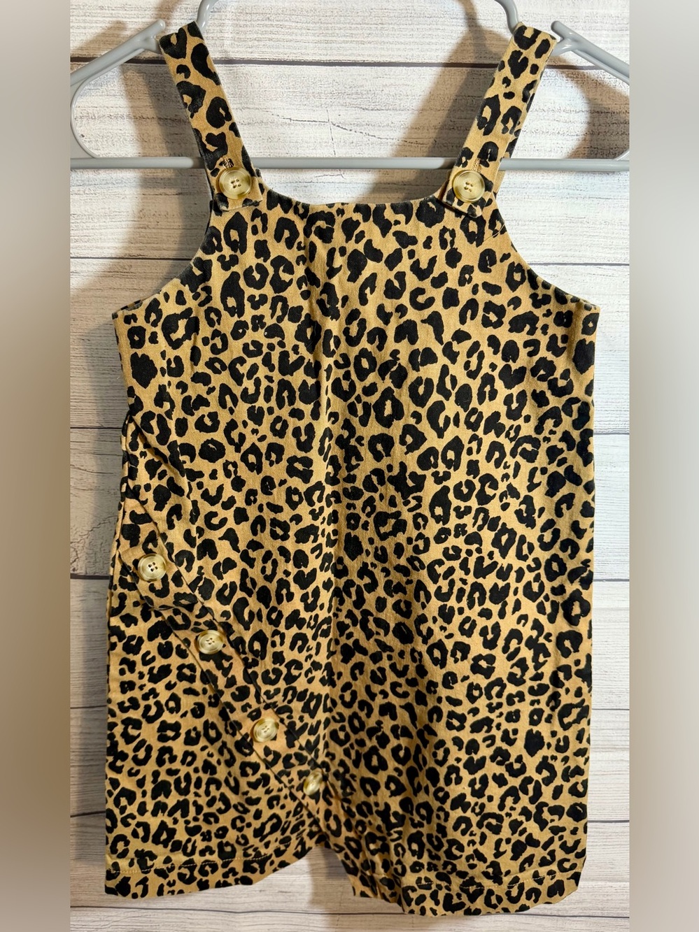 GB girls Leopard-Print Pinafore in Tan and Black